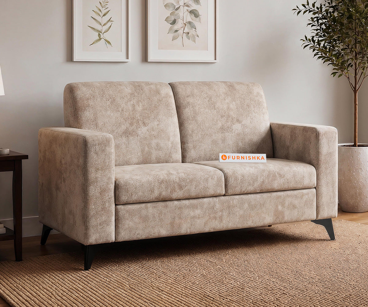 Xilo 2 Seater Fabric Sofa With Sand Beige - Furnishka