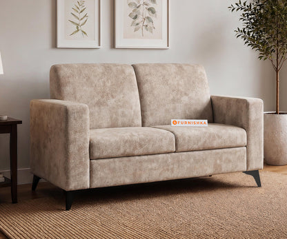 Xilo 2 Seater Fabric Sofa With Sand Beige - Furnishka