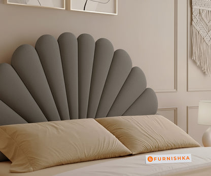 Satin Real Teak wood Hydraulic Bed King Size - Space Grey - Furnishka 