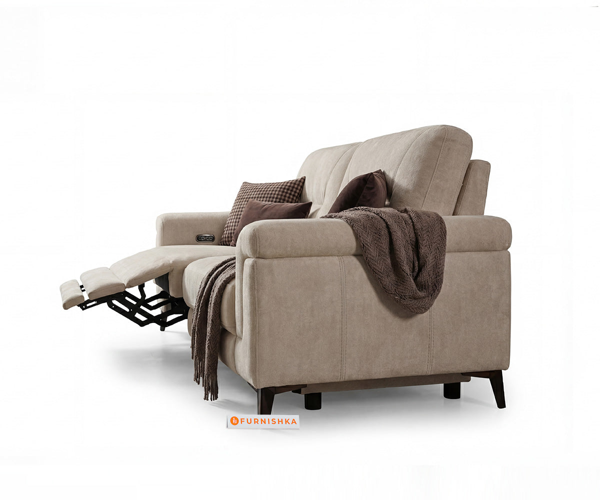 Scottsdale 3 Seater Electric Motorised Recliner in Light Cream - Furnishka