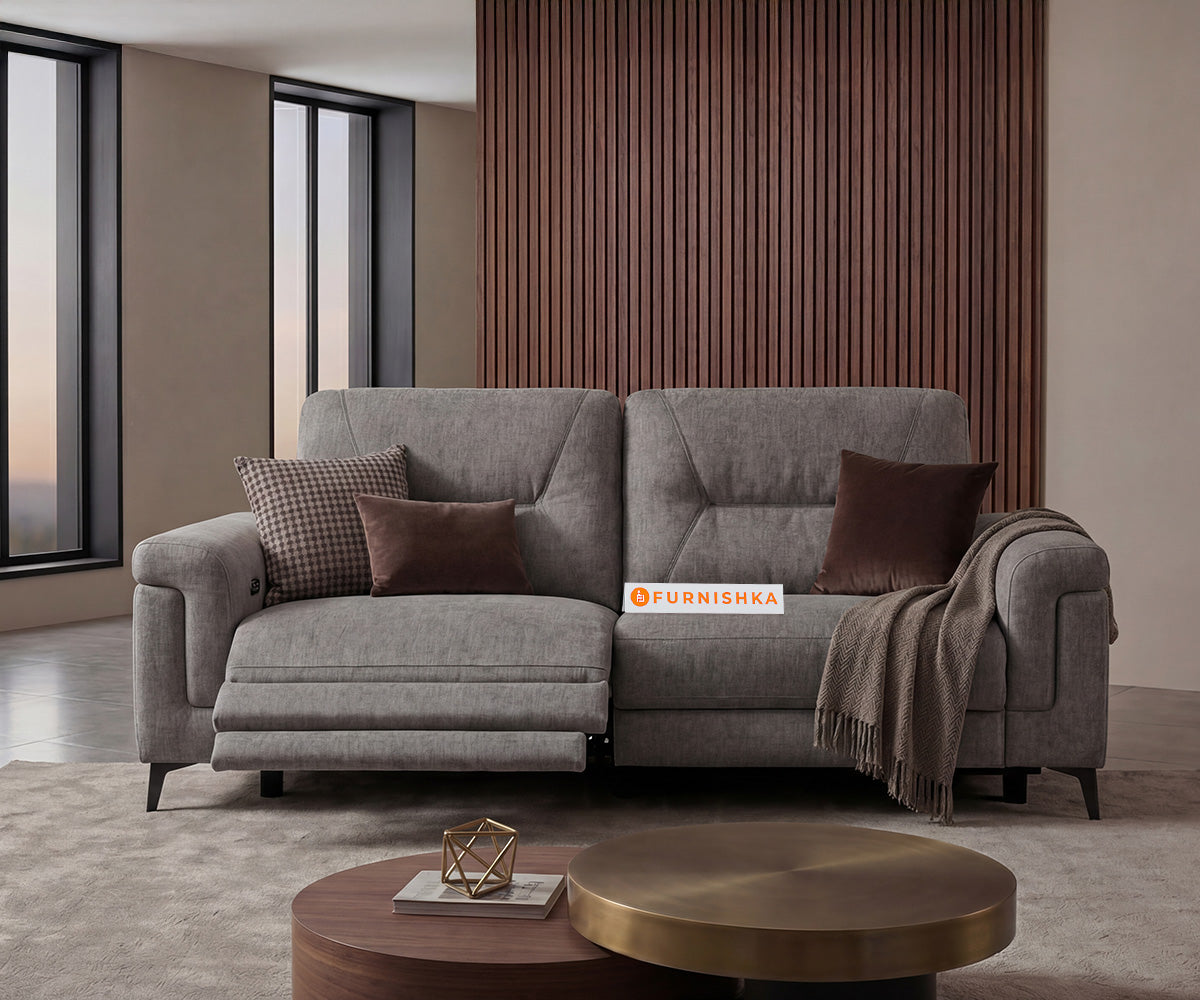 Scottsdale 3 Seater Electric Motorised Recliner in Light Grey - Furnishka