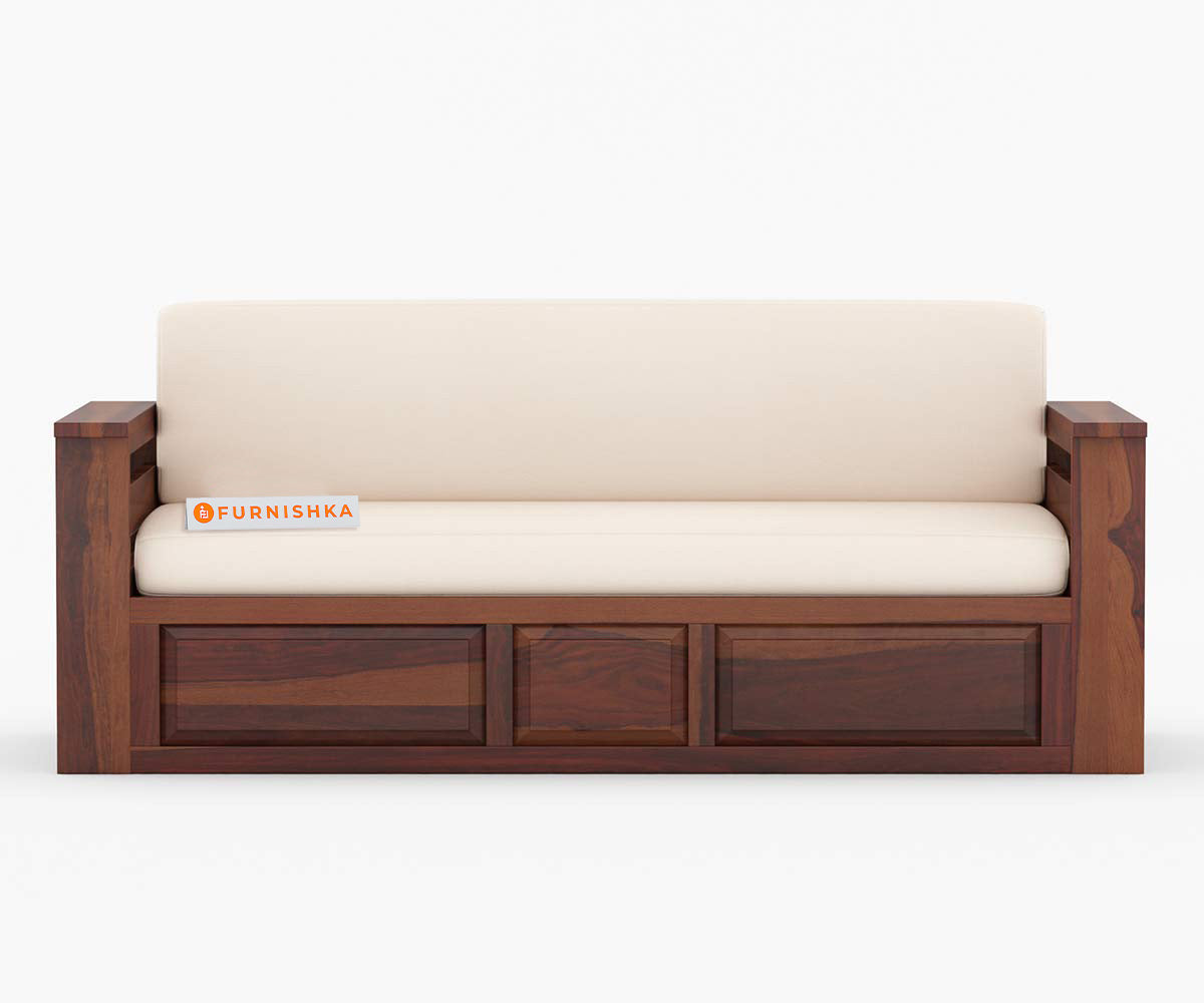 Sereta Sheesham Wood Sofa Cum Bed Queen size - Furnishka 