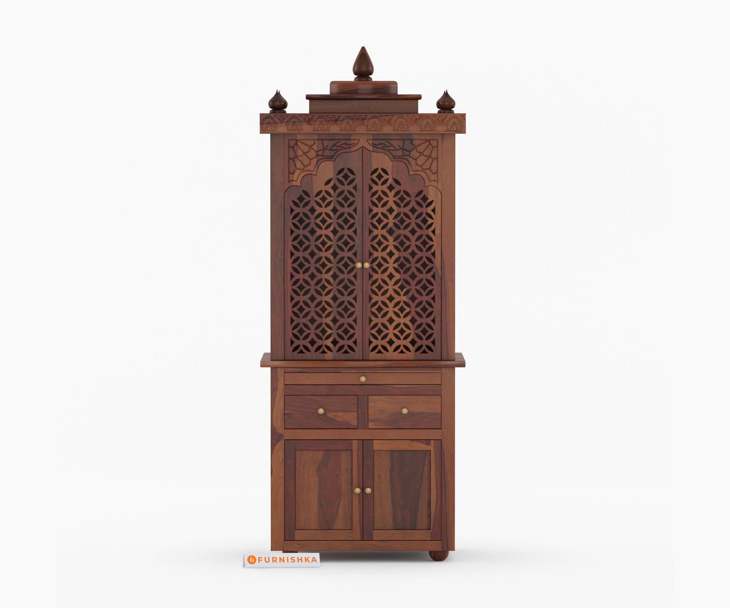 Shakti Sheesham wood Temple (Brown Finish) - Furnishka 