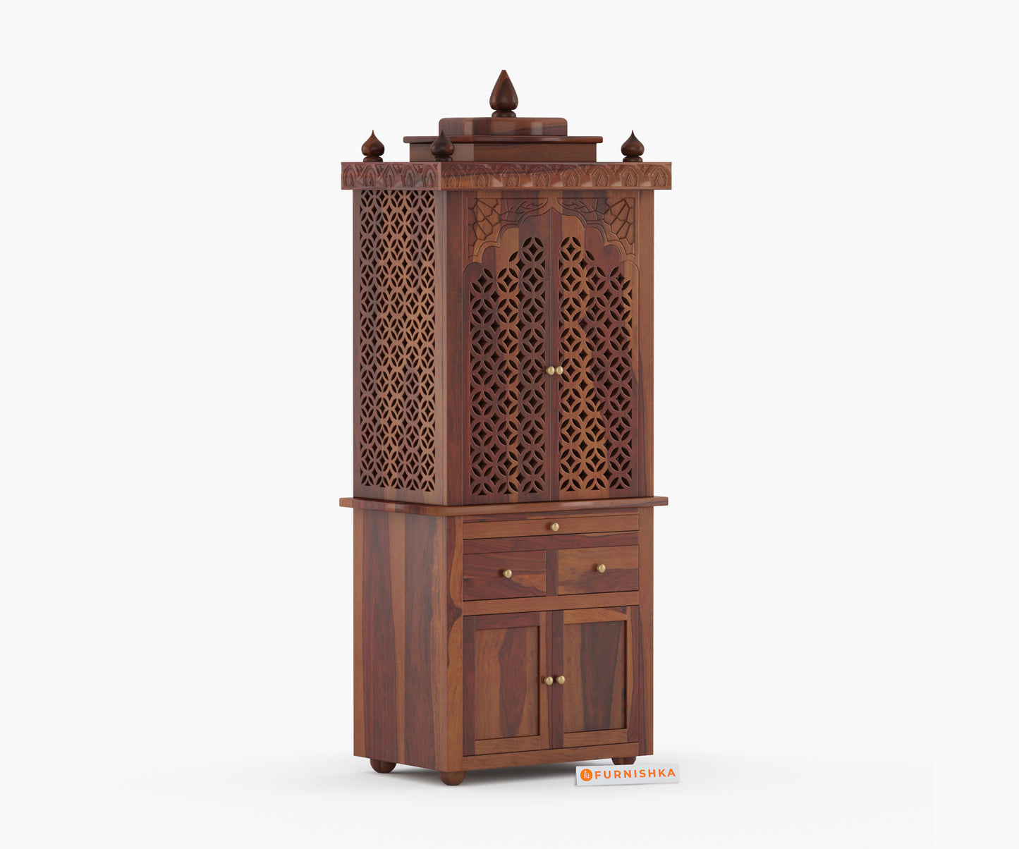 Shakti Sheesham wood Temple (Brown Finish) - Furnishka 