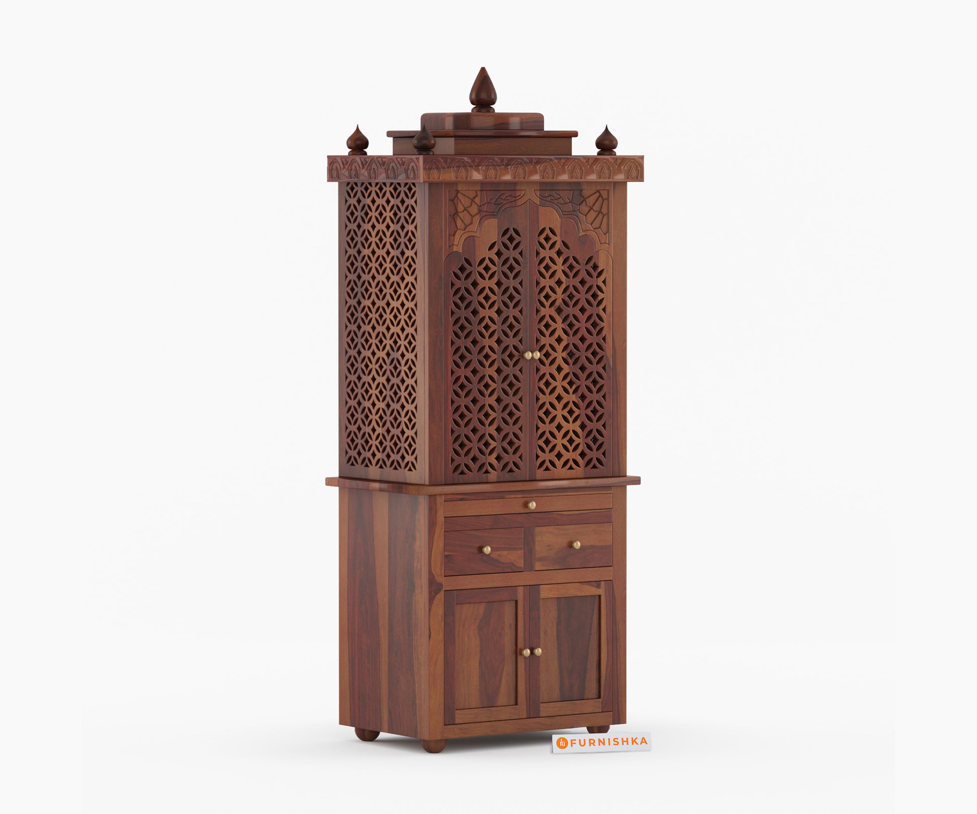 Shakti Sheesham wood Temple (Brown Finish) - Furnishka 