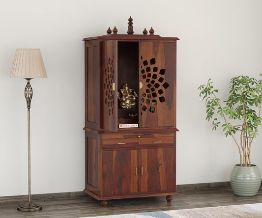 Shakti Sheesham wood Home Temple (Brown Finish)