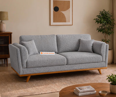 Oslo 3 Seater Fabric Sofa With Silver Grey