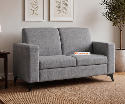 Xilo 2 Seater Fabric Sofa With Steel Grey