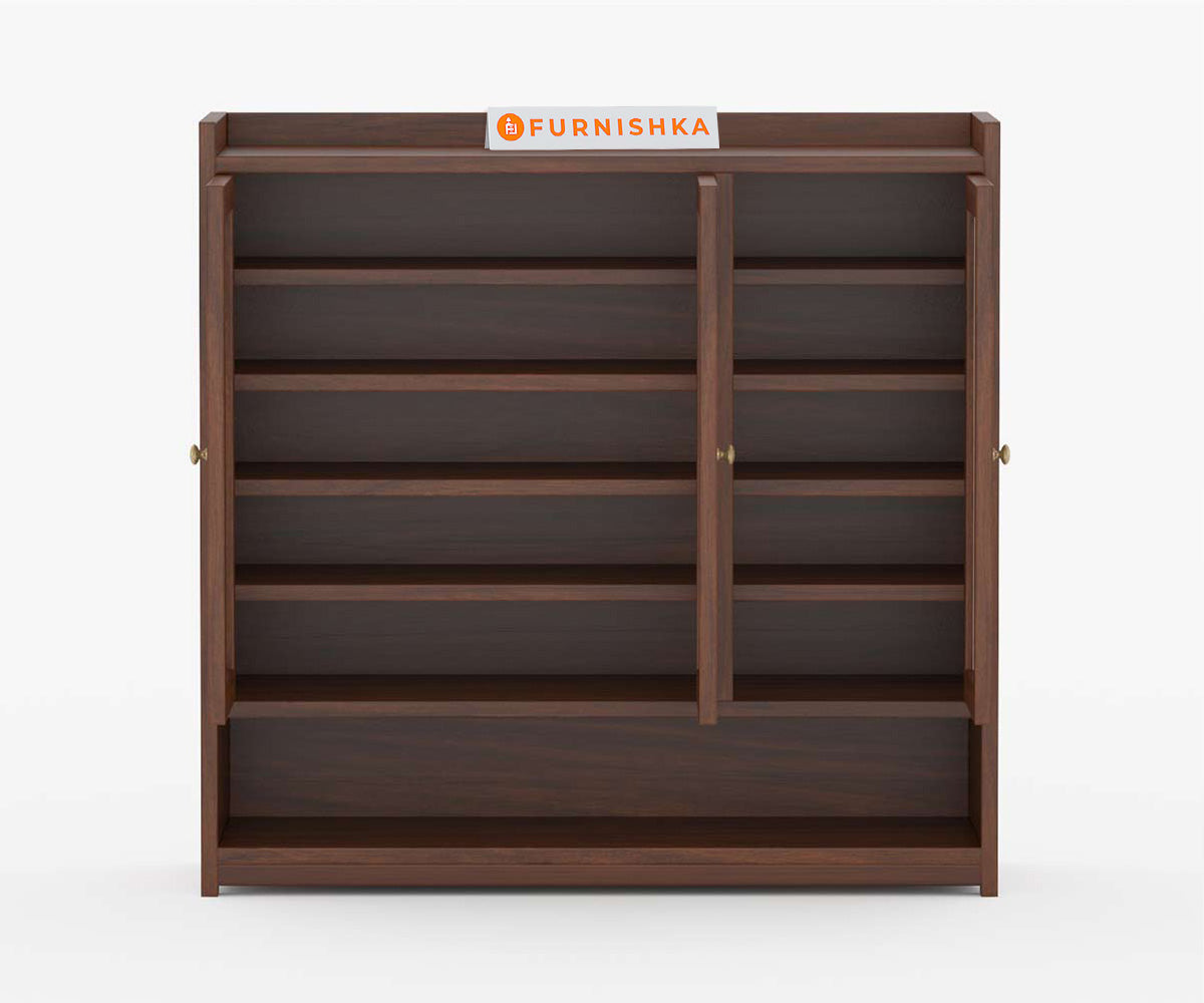 Simon Acacia Wood Cane Shoe Rack - Furnishka 