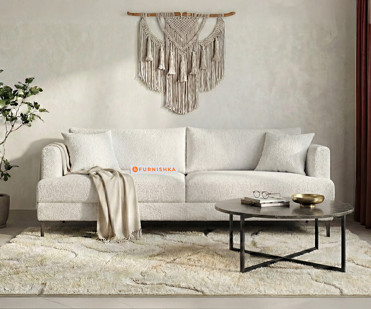 Solos 2 Seater Sofa With Anthology Fabric Light Beige - Furnishka
