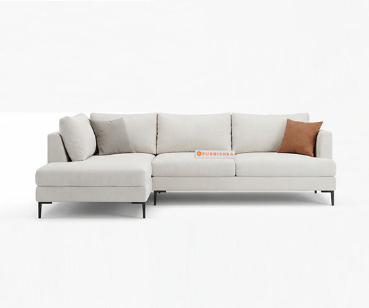 Solos corner sofa 3+Corner+2 seater with 1 side arm Sectional Sofa Light Beige - LHS - Furnishka