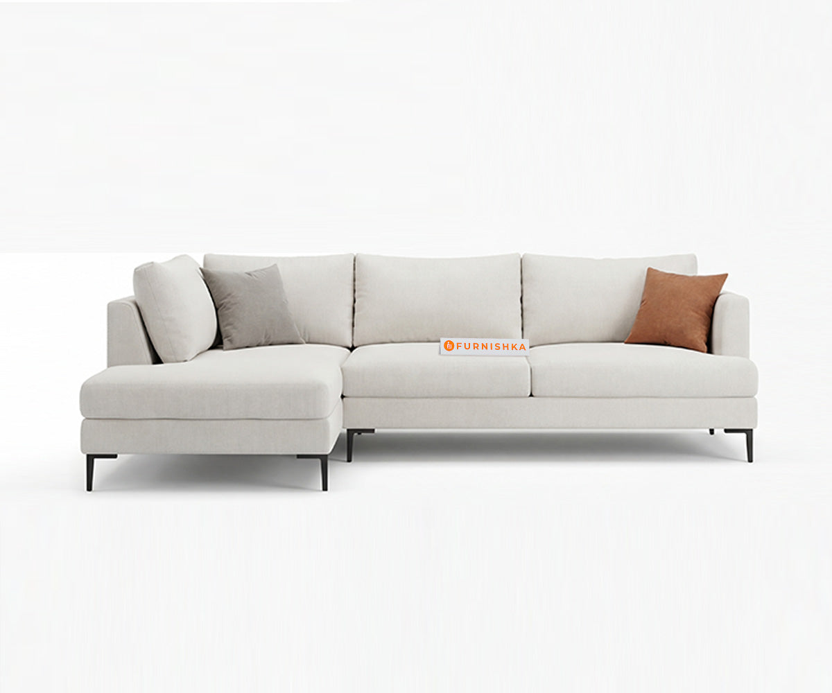 Solos corner sofa 3+Corner+2 seater with 1 side arm Sectional Sofa Light Beige - LHS - Furnishka 