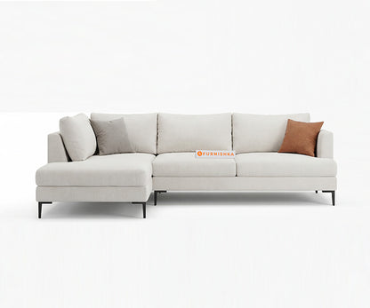 Solos corner sofa 3+Corner+2 seater with 1 side arm Sectional Sofa Light Beige - LHS - Furnishka 