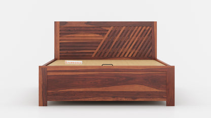 Stella Hydraulic Bed in Sheesham - King Size - Furnishka 