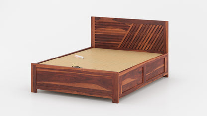 Stella Hydraulic Bed in Sheesham - King Size - Furnishka 