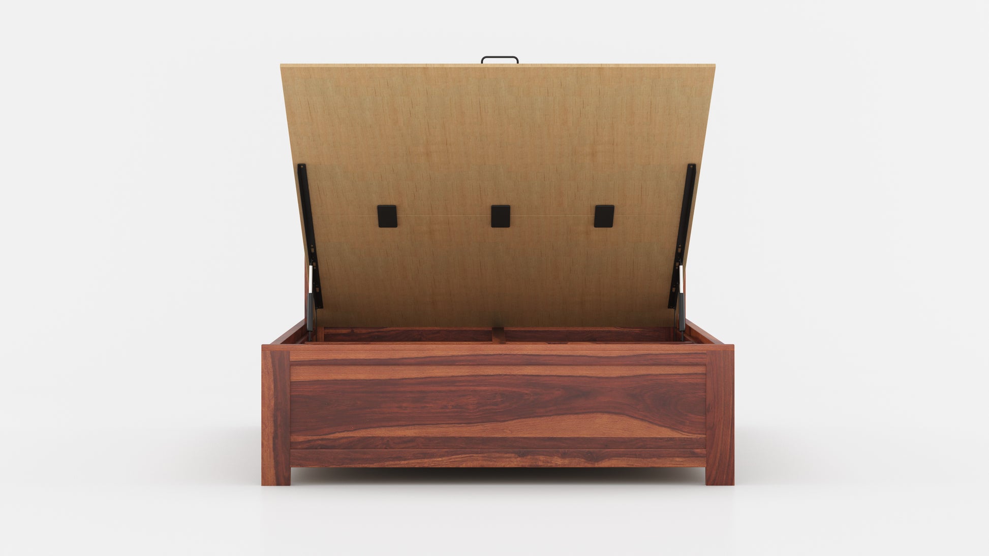 Stella Hydraulic Bed in Sheesham - King Size - Furnishka 