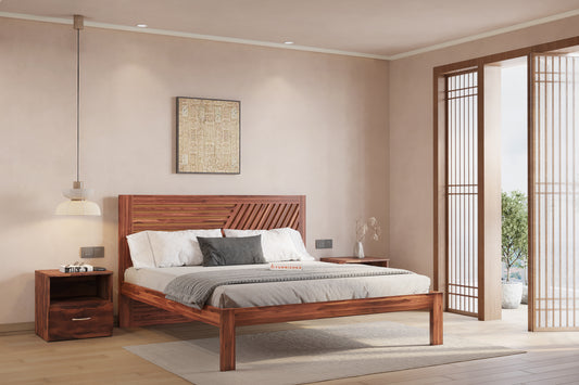 Stella Non Storage Bed in Sheesham - King Size - Furnishka 