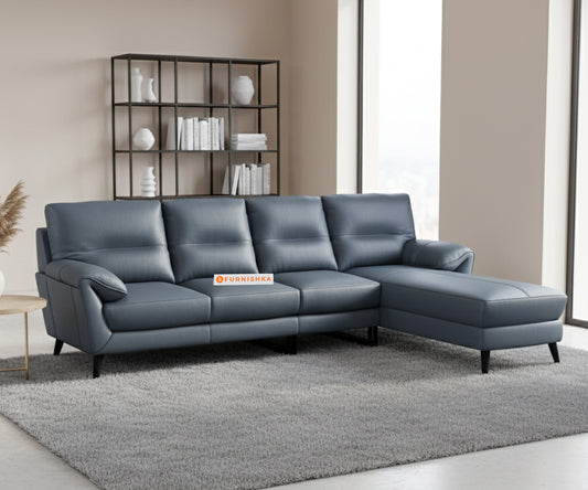 Suntory 3 Seater Sectional Leather Sofa - RHS - Furnishka 