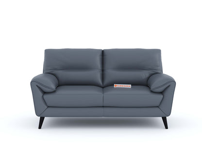 Suntory Leather 2 Seater Sofa - Ocean Blue Finish - Furnishka 