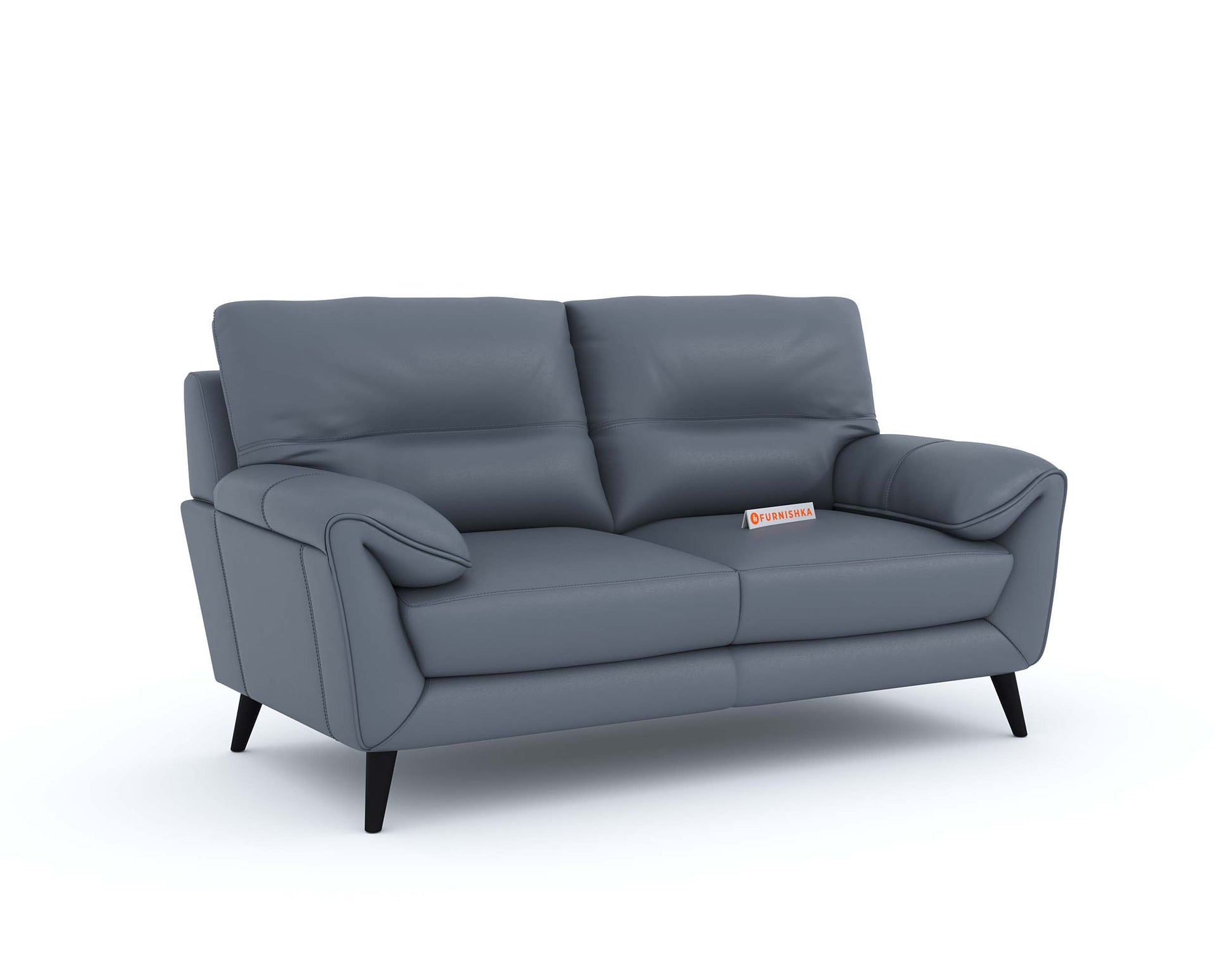 Suntory Leather 2 Seater Sofa - Ocean Blue Finish - Furnishka 