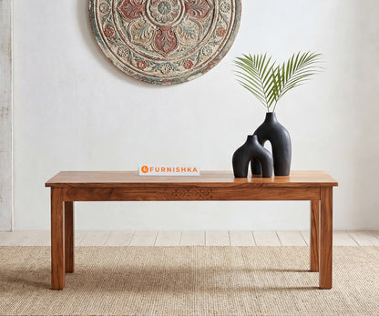 Symphony 4 Seater Dining Bench In Acacia Wood - Furnishka 