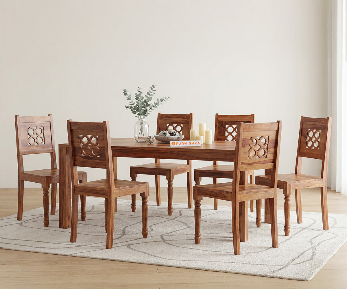 Symphony 6 Seater Dining Bench In Acacia Wood - Furnishka 