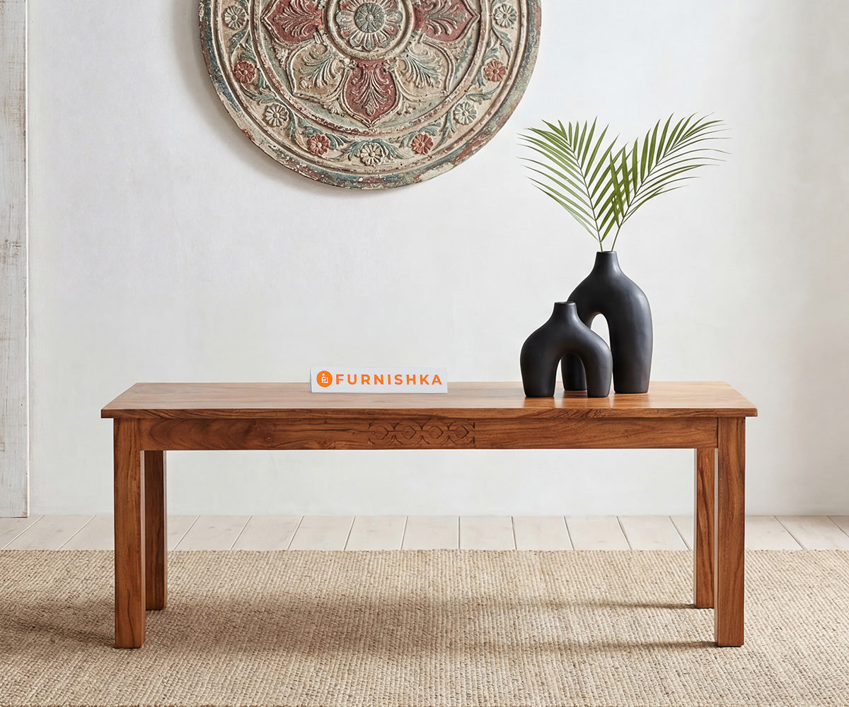 Symphony 6 Seater Dining Bench In Acacia Wood - Furnishka 