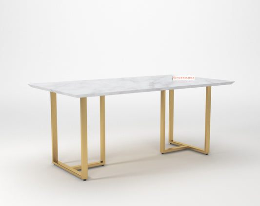 TUSCANY Dining Table with Indian Banswara Marble Top - 4 Seater - Furnishka 