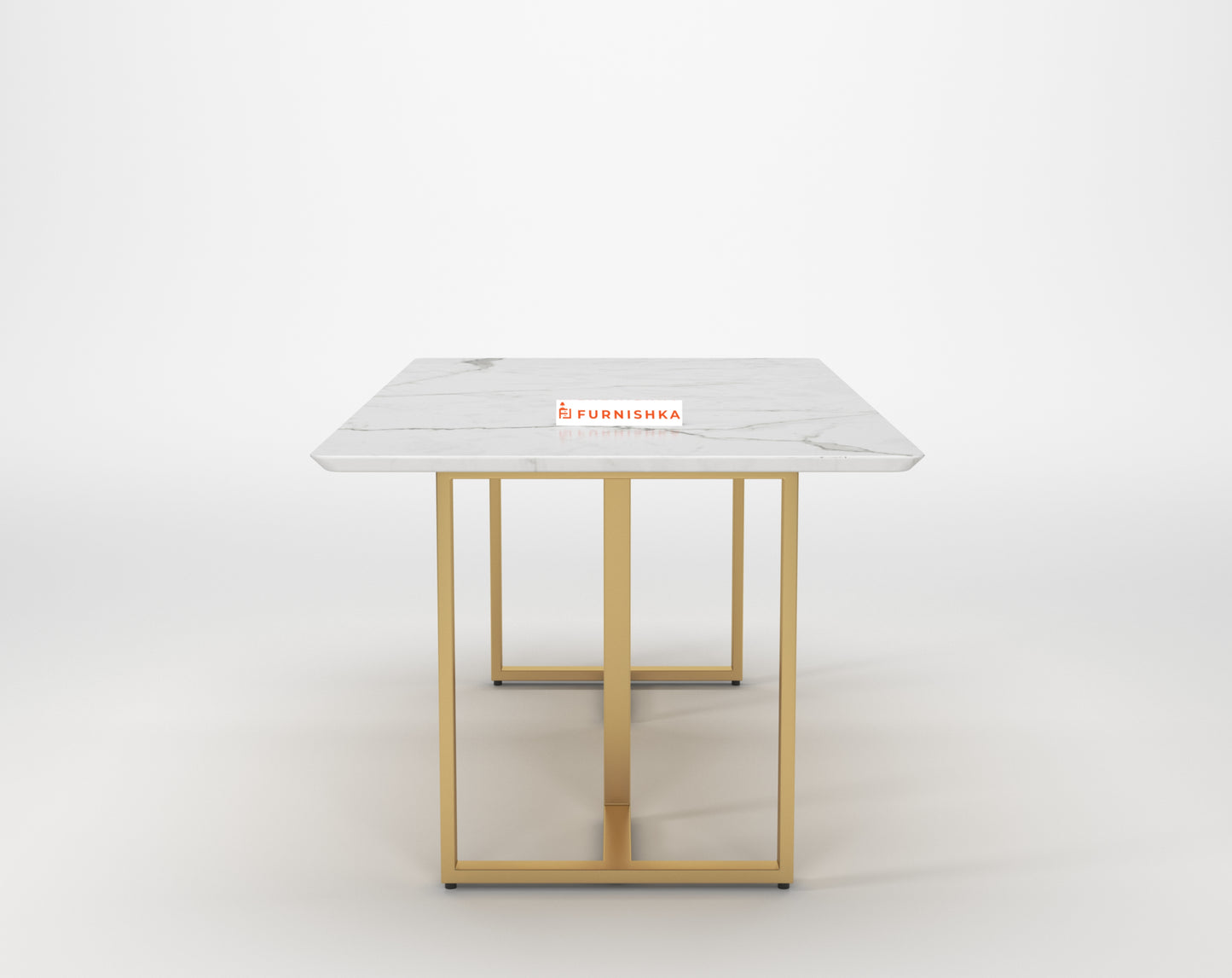 TUSCANY Dining Table with White Engineered Marble Top - 4 Seater - Furnishka 