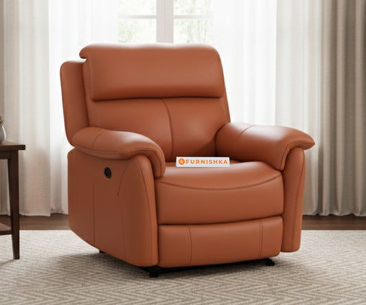 Taurus Leather 1 Seater Recliner - Furnishka