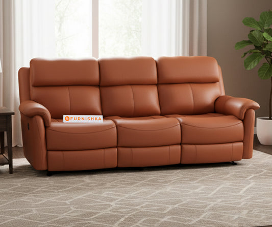 Taurus Leather 3 Seater Recliner - Furnishka