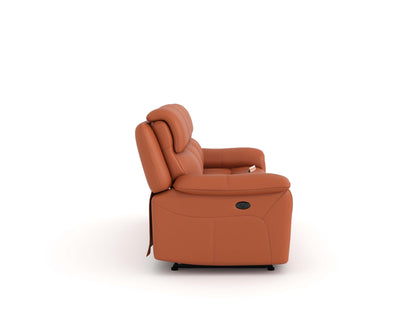 Taurus Leather 3 Seater Recliner - Furnishka 