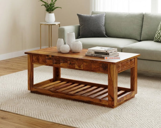 Teeva Coffee Table in Teak - Furnishka 