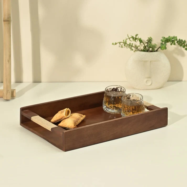 Tribal Serving Tray in Walnut - Furnishka