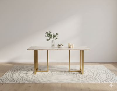 Tuscany Dining Table 6 Seater PVD Gold Base