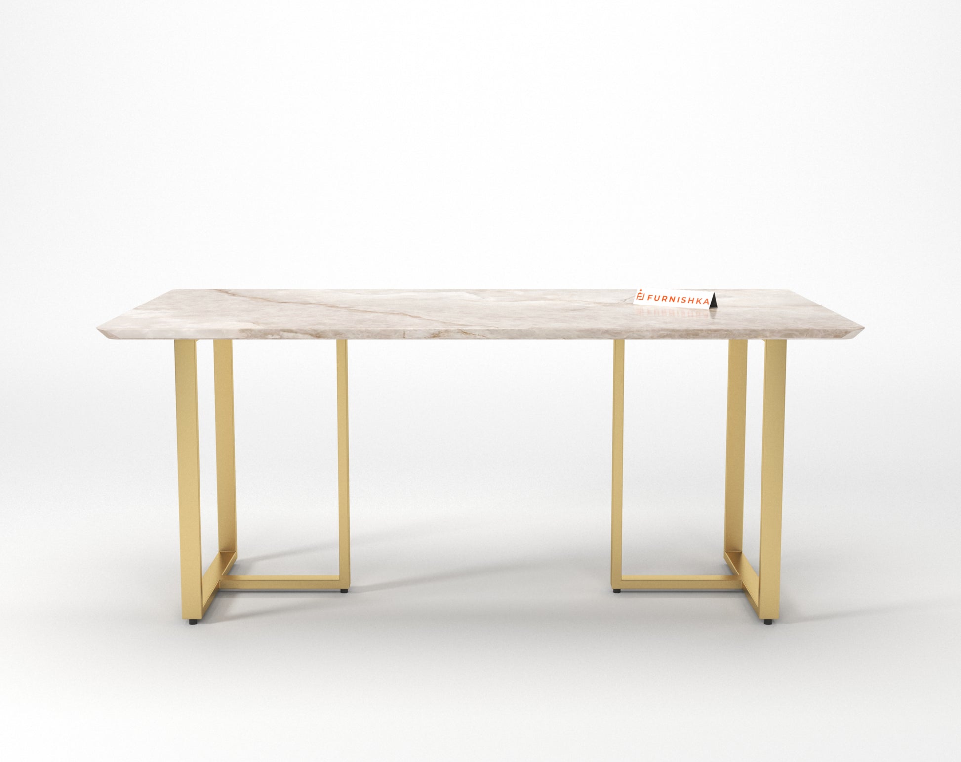 Tuscany Dining Table 6 Seater PVD Gold Base - Furnishka