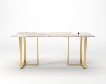 Tuscany Dining Table 6 Seater PVD Gold Base - Furnishka