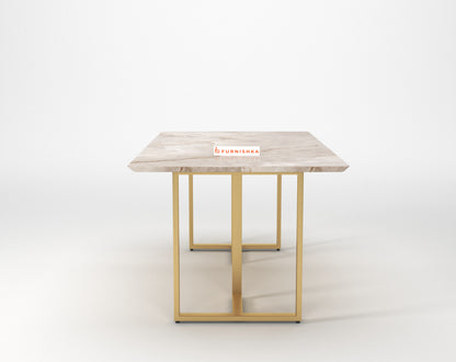 Tuscany Dining Table 6 Seater PVD Gold Base - Furnishka