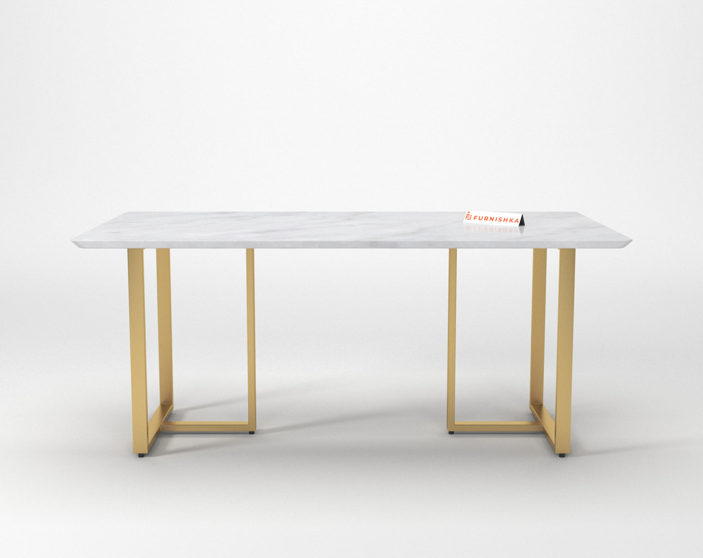 Tuscany Dining Table 6 Seater PVD Gold Base - Furnishka 