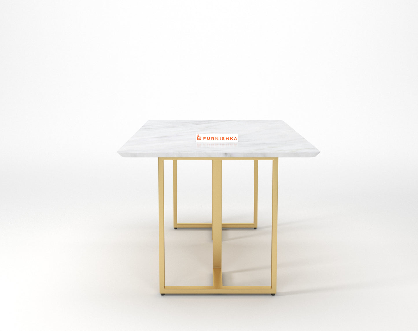Tuscany Dining Table 6 Seater PVD Gold Base - Furnishka 
