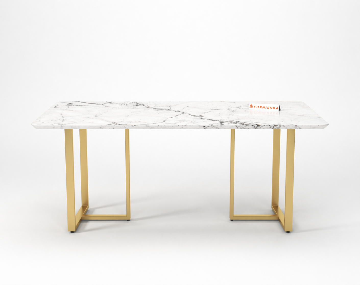 Tuscany Dining Table 6 Seater PVD Gold Base - Furnishka 