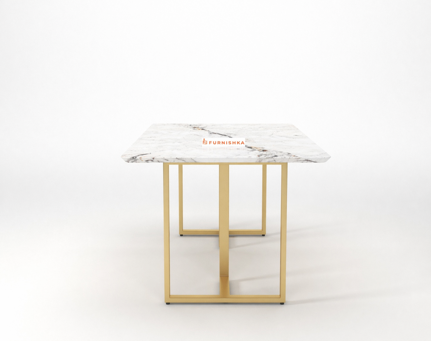 Tuscany Dining Table 6 Seater PVD Gold Base - Furnishka 