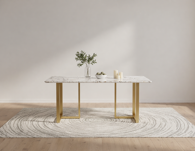 Tuscany Dining Table 6 Seater PVD Gold Base
