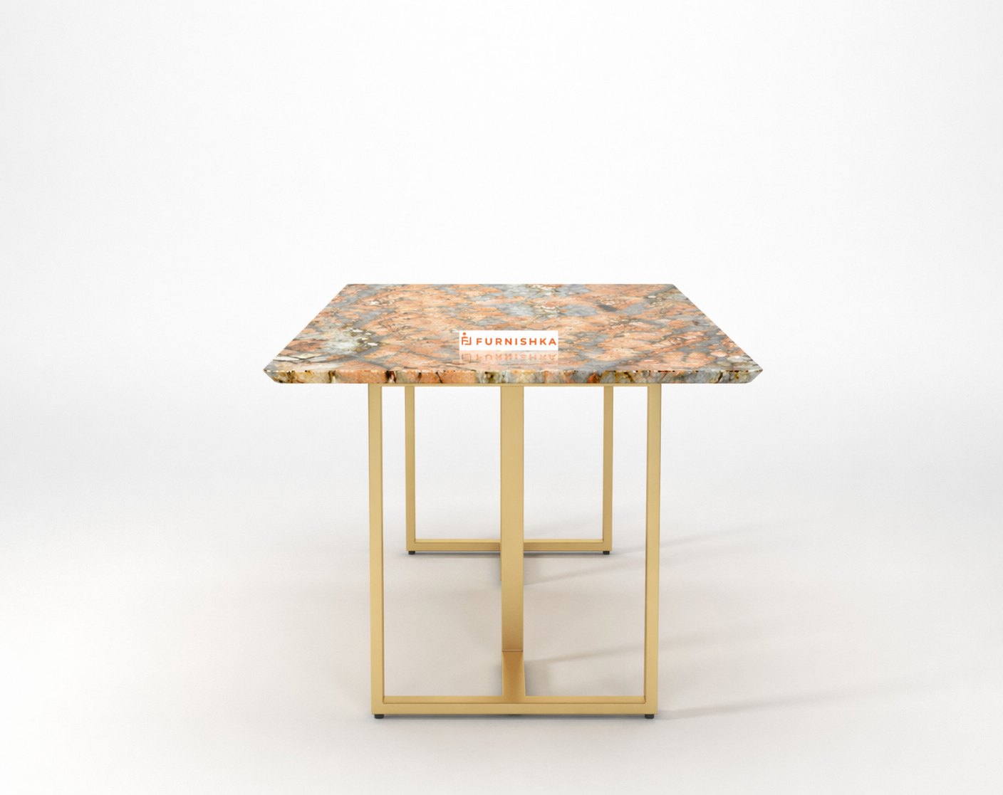 Tuscany Dining Table 6 Seater PVD Gold Base - Furnishka
