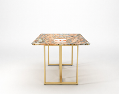 Tuscany Dining Table 6 Seater PVD Gold Base - Furnishka