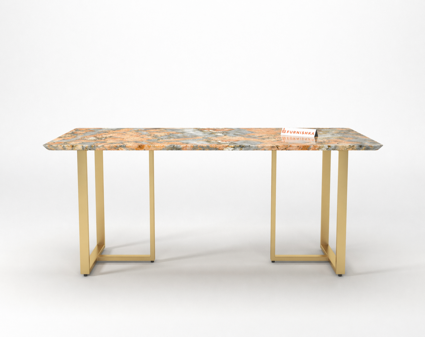 Tuscany Dining Table 6 Seater PVD Gold Base - Furnishka