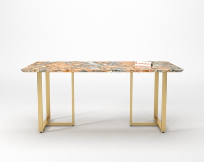 Tuscany Dining Table 6 Seater PVD Gold Base - Furnishka
