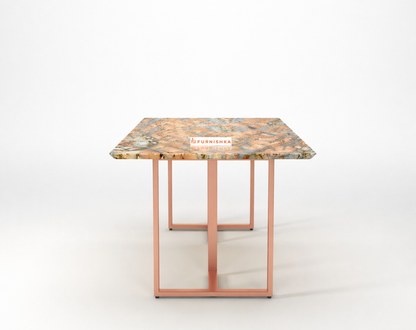 Tuscany Dining Table 6 Seater Rose Gold Base - Furnishka