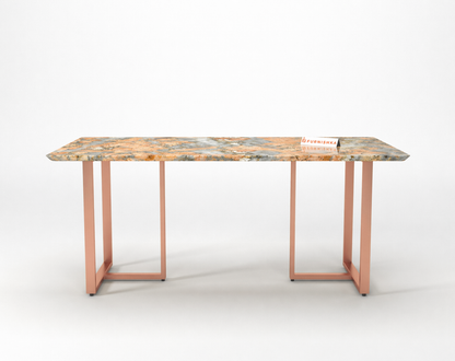 Tuscany Dining Table 6 Seater Rose Gold Base - Furnishka