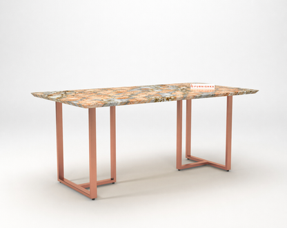 Tuscany Dining Table 6 Seater Rose Gold Base - Furnishka